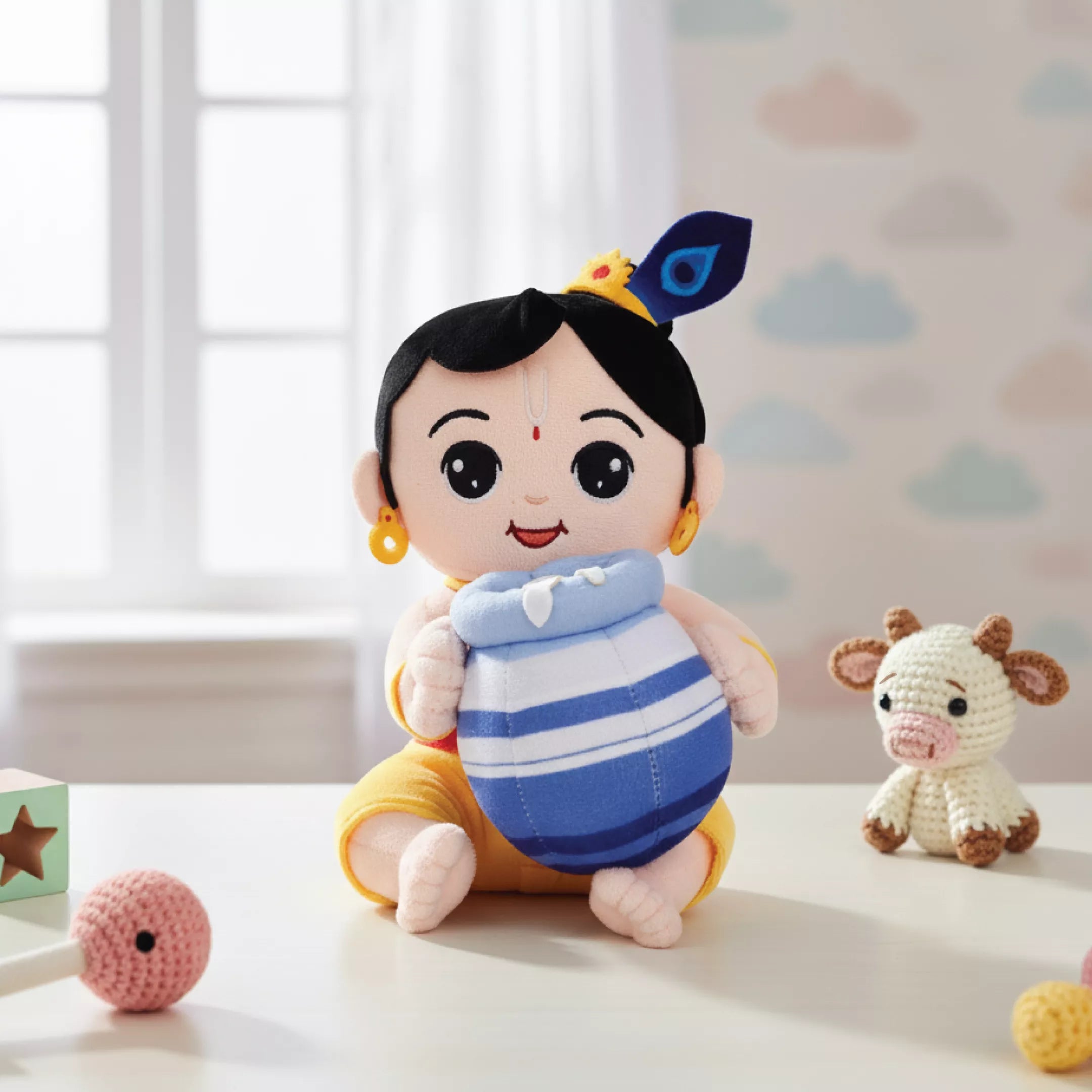 Mantra Chanting Baby Krishna (Small, 25cm)