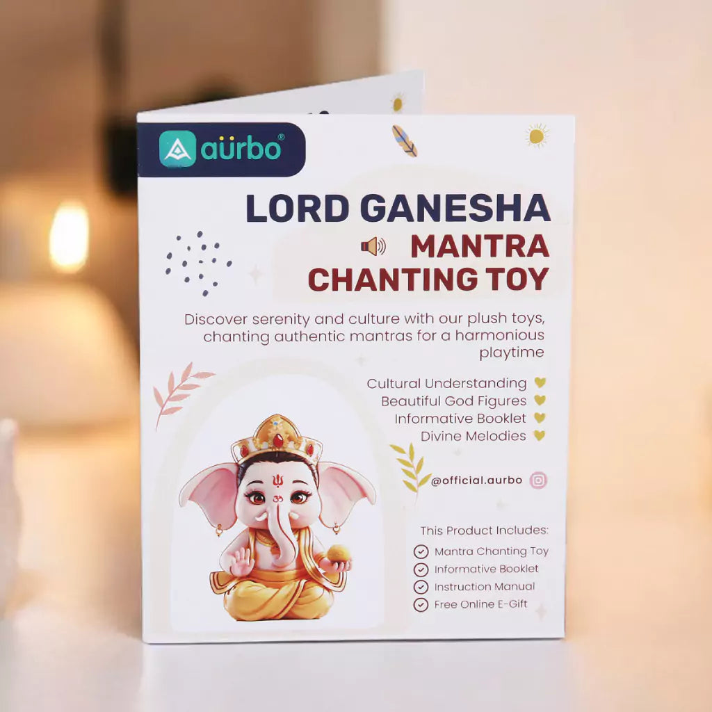 learning booklet with mantra meaning and benefits with aurbo mantra chanting ganesha 