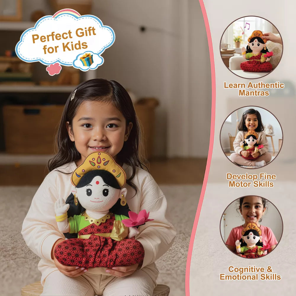 important & differentiating features of aurbo mantra chanting lakshmi plush toy