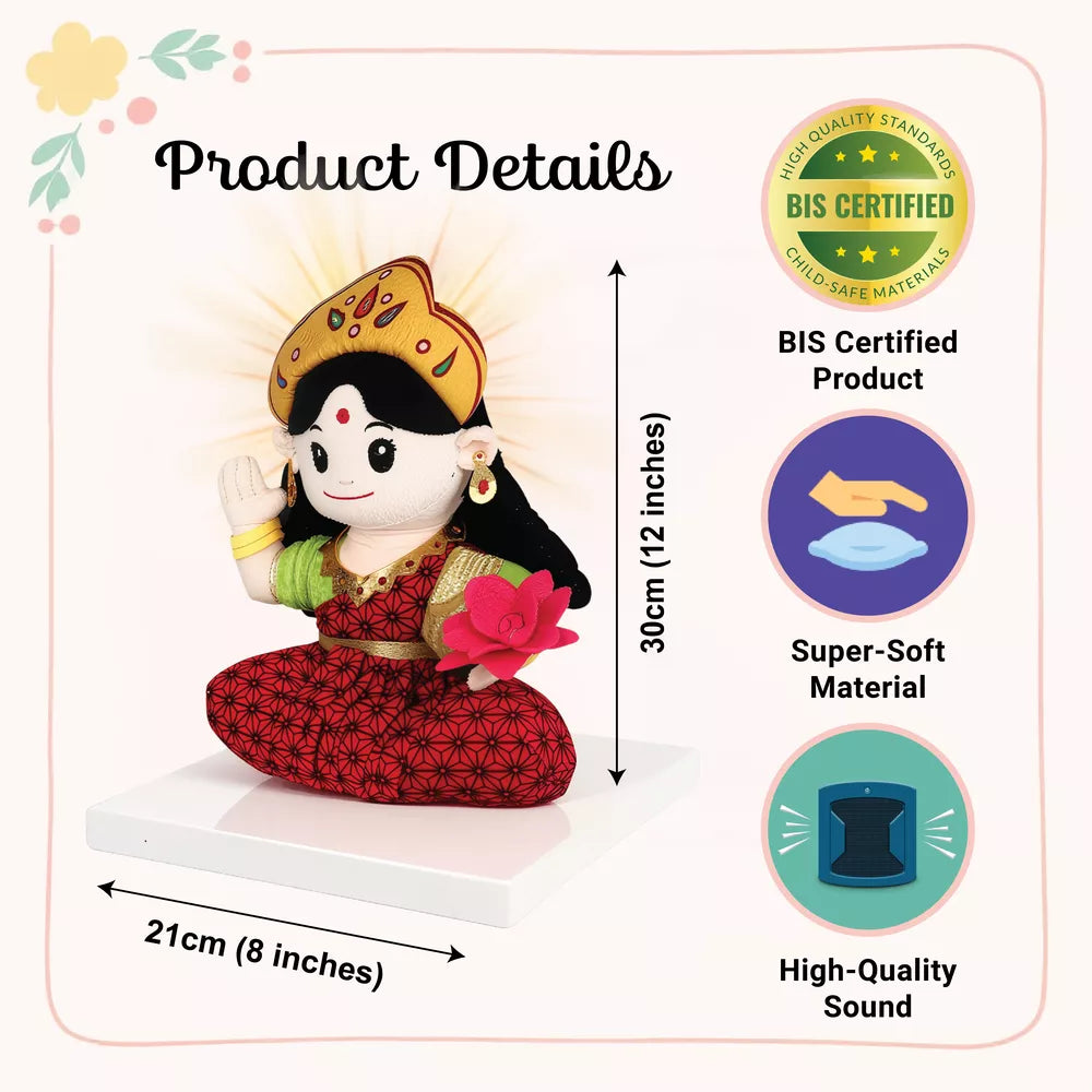 size details of aurbo mantra chanting lakshmi soft toy 