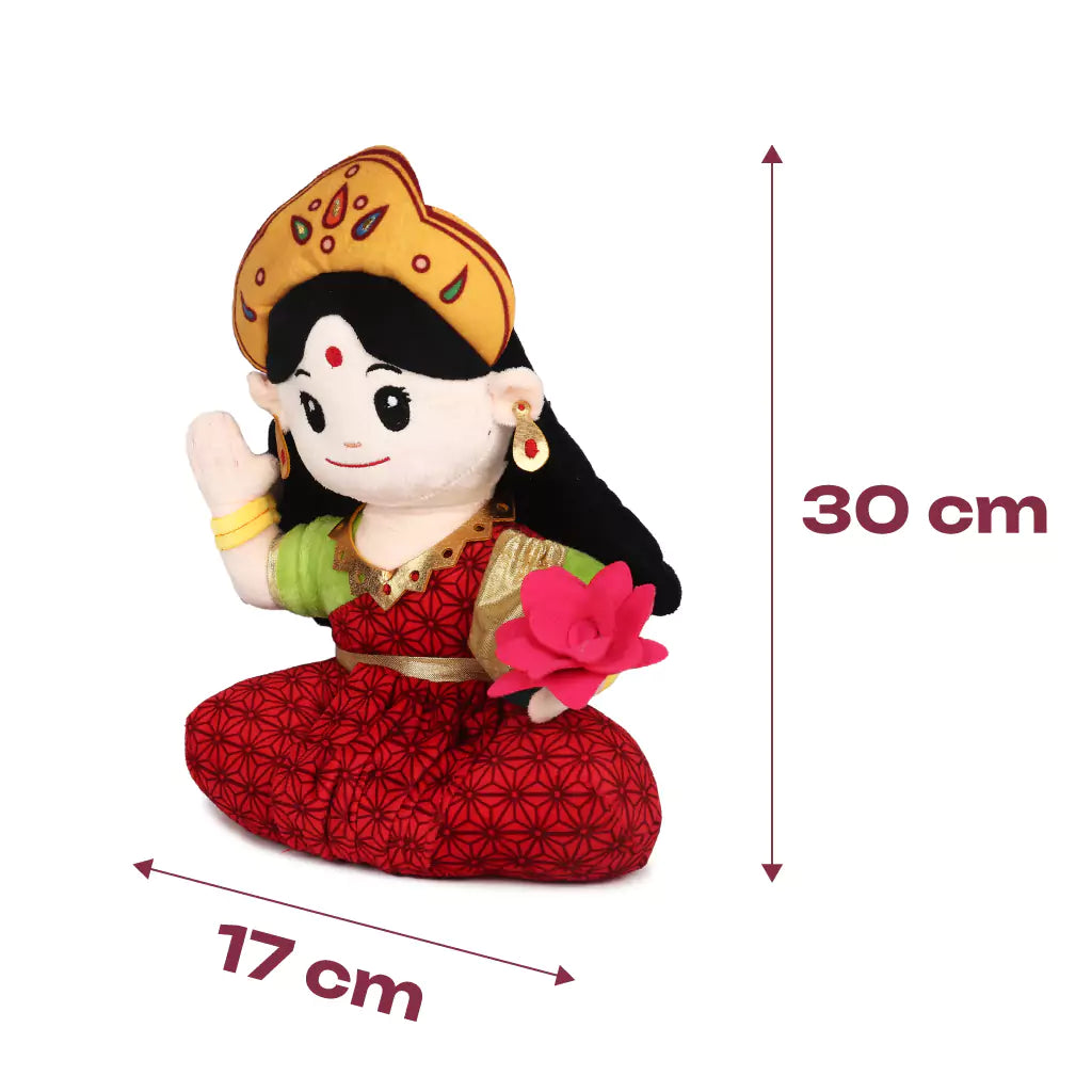 size details of aurbo mantra chanting lakshmi soft toy 