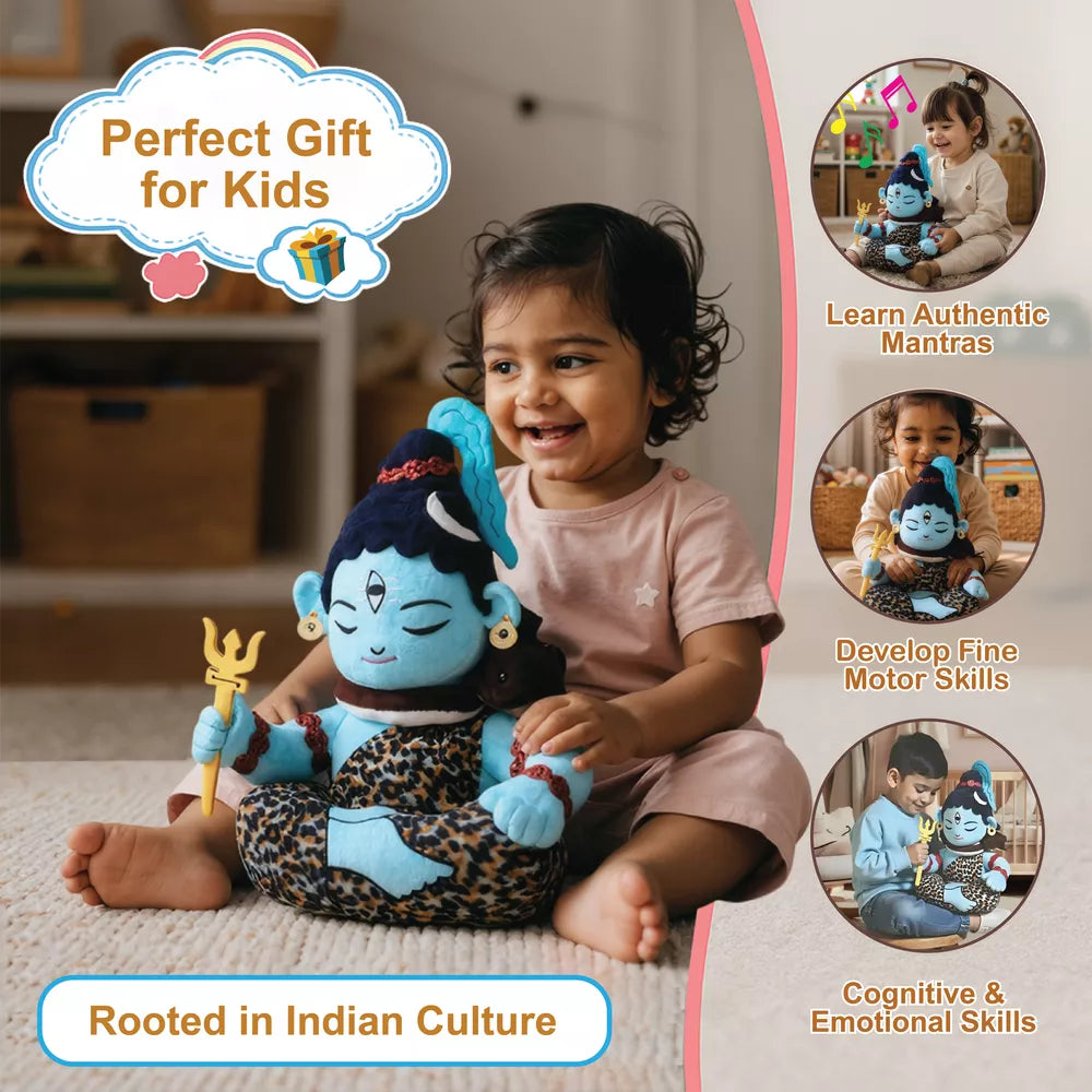 important & differentiating features of aurbo mantra chanting shiva plush toy