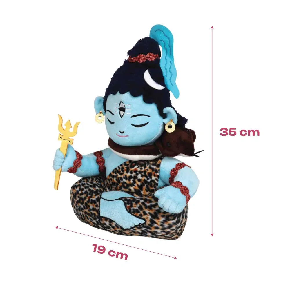 size details of aurbo mantra chanting shiva soft toy 