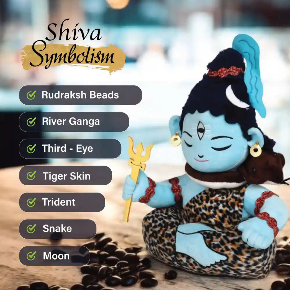 shiva symbolism embedded in aurbo mantra chanting shiva plush toy