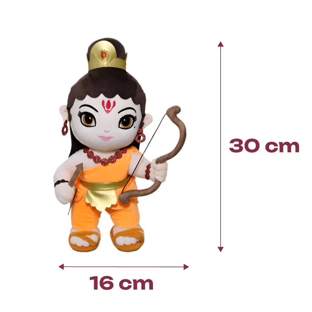 size details of aurbo mantra chanting shri ram soft toy 