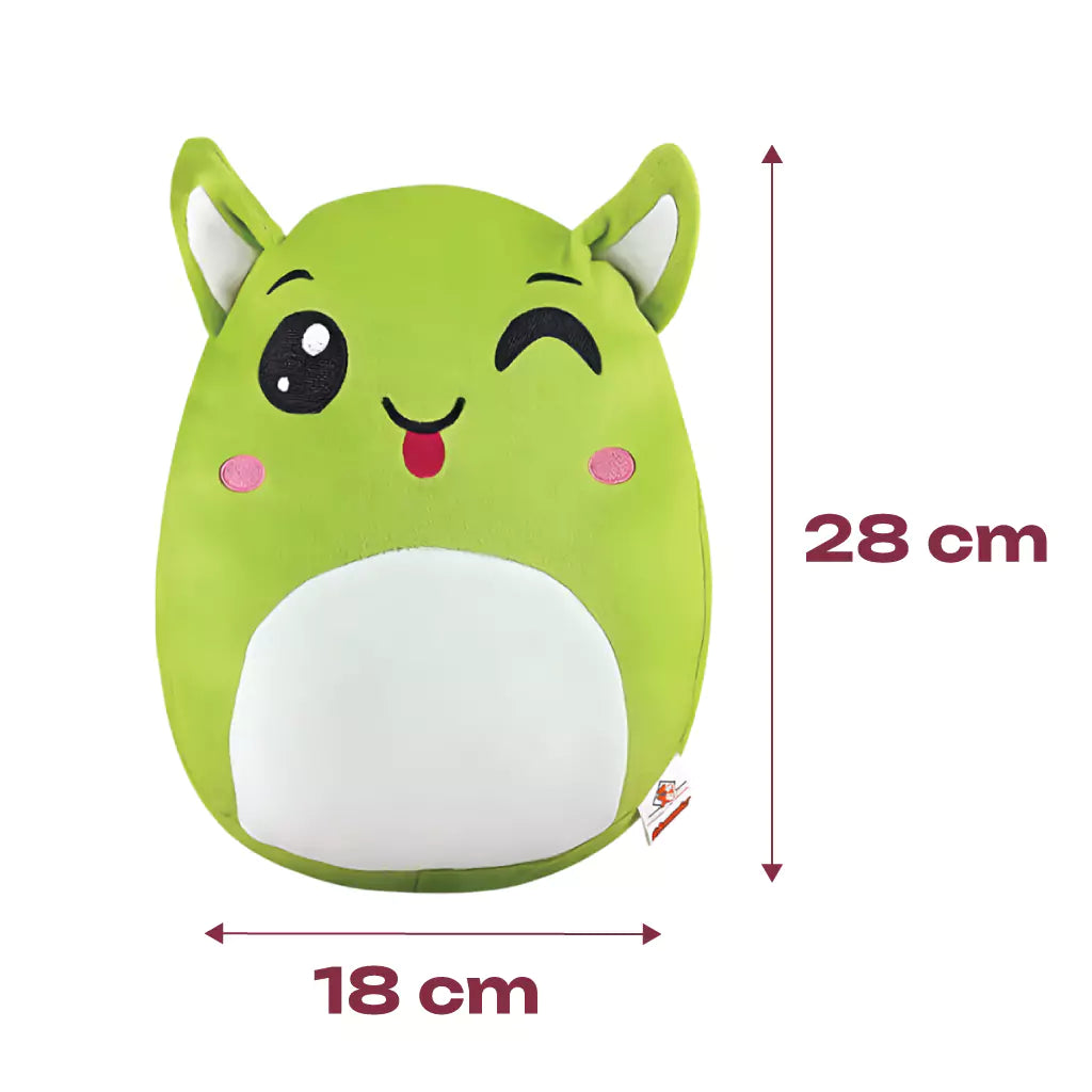 aurbo green plush pillow soft toy size details